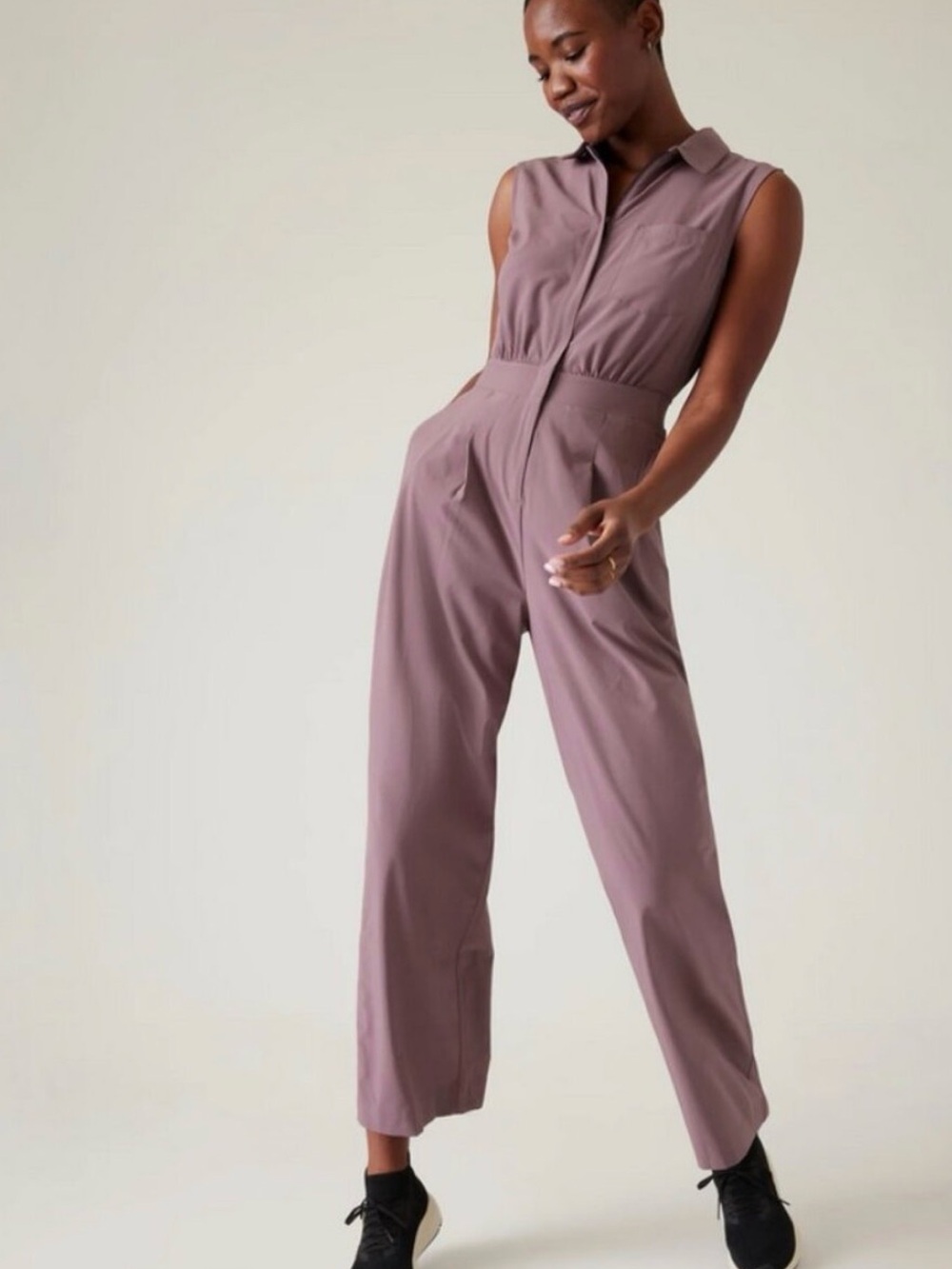 Athleta Brooklyn Height Jumpsuit in Mauve